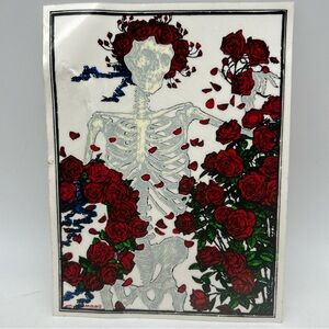 Vintage Grateful Dead Decal Sticker 6.5” x 5" - Skeleton & Roses Bertha(See Desc